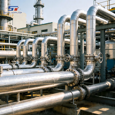 Fornecimento de tubulação de aço inoxidável para planta química no Sudeste Asiático