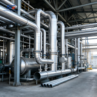 Rede de tubulação de aço inoxidável em grande escala para uma planta petroquímica