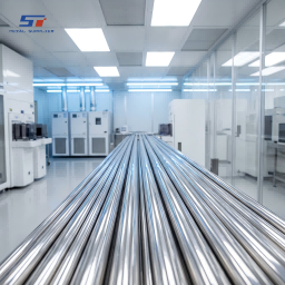Solução de tubulação de aço inoxidável de precisão para instalações de salas limpas de semicondutores.